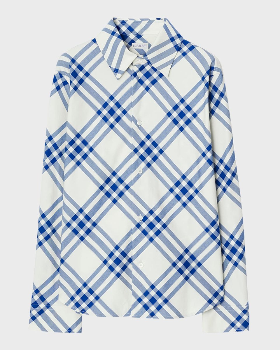 Check Cotton Collared Shirt
